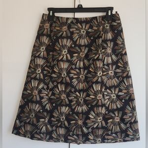 Talbots Skirt Size 8.  Exc Cond.  Black/taupe/brown/gold